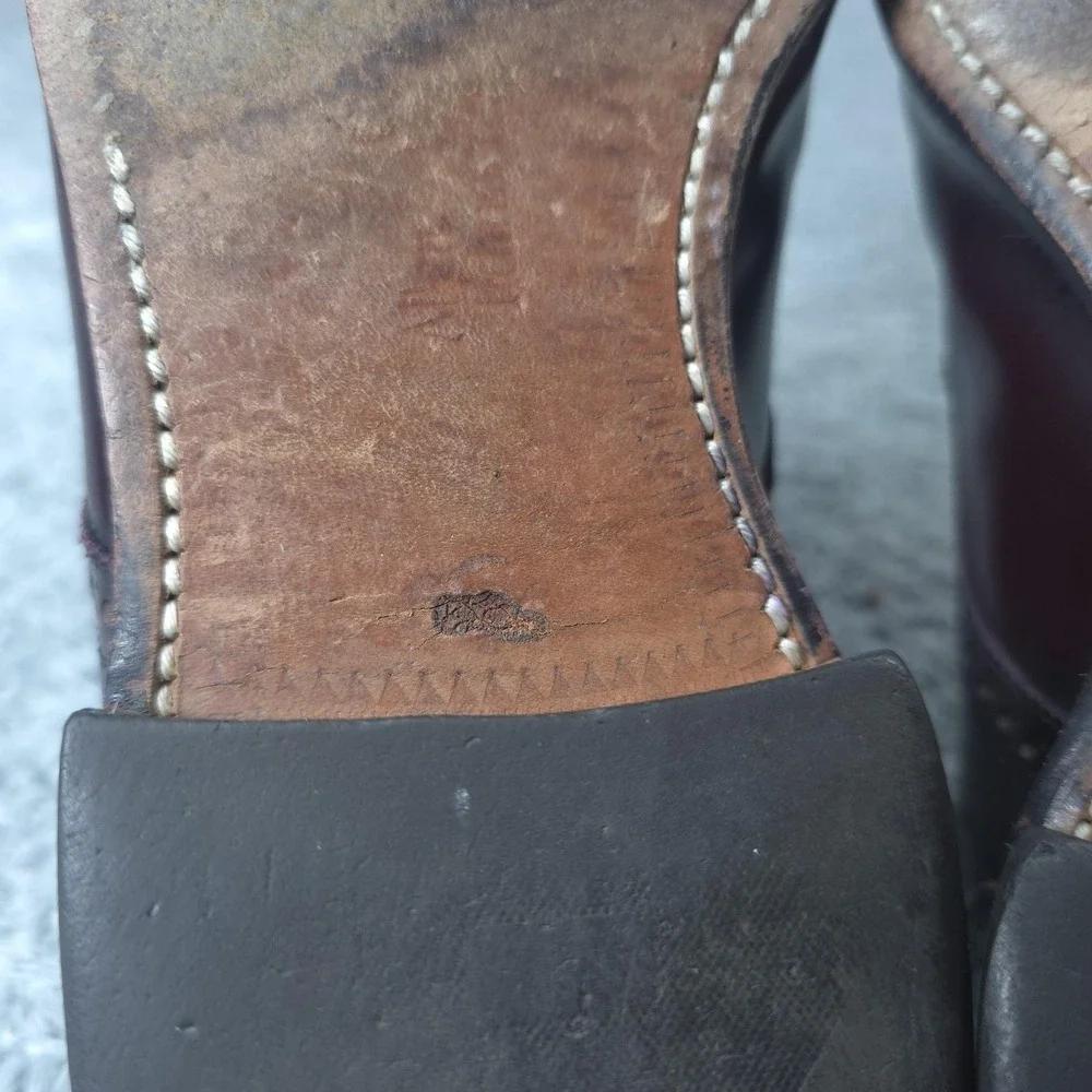 Allen Edmonds Sanford Shoes Mens Size 10 Brown Leather Cap Toe Oxford Dress